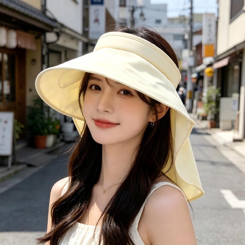 鳄鱼恤 夏季通勤防晒帽女 空顶大帽檐遮脸太阳帽