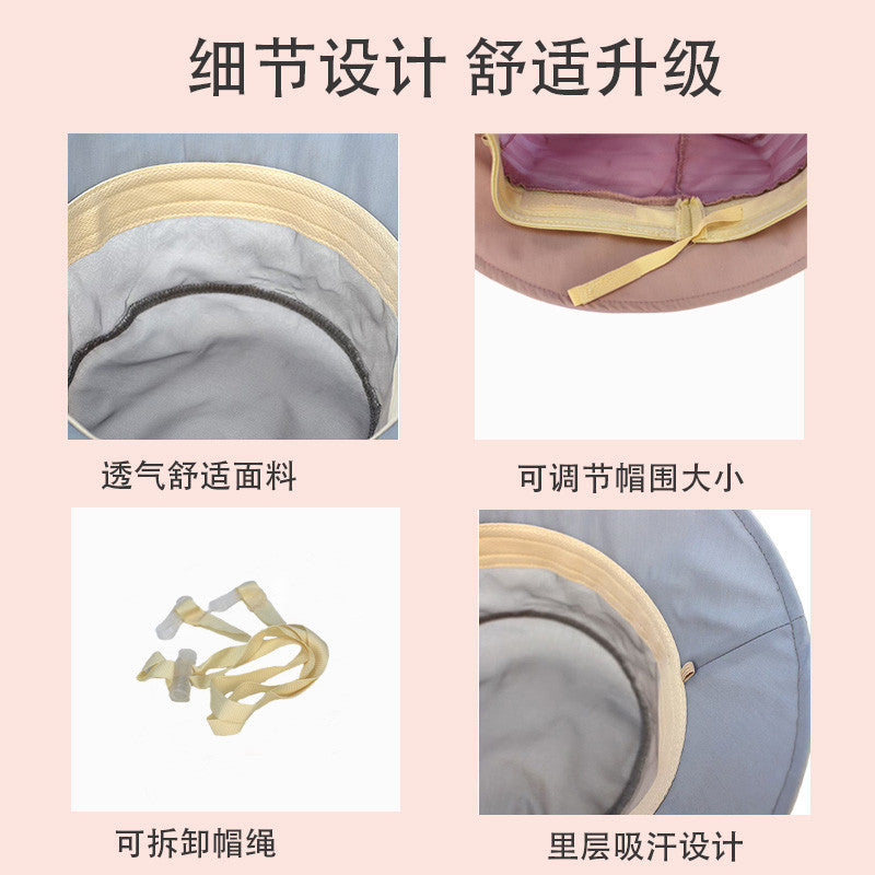 春夏新款时尚简约渔夫帽盆帽轻薄款防晒遮阳