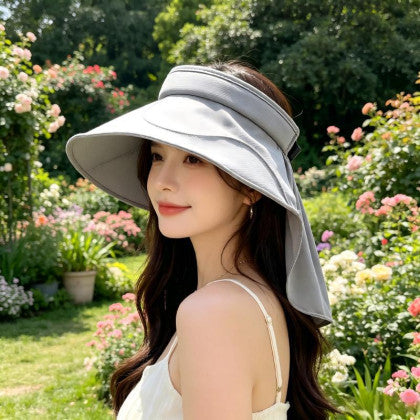 鳄鱼恤 夏季通勤防晒帽女 空顶大帽檐遮脸太阳帽